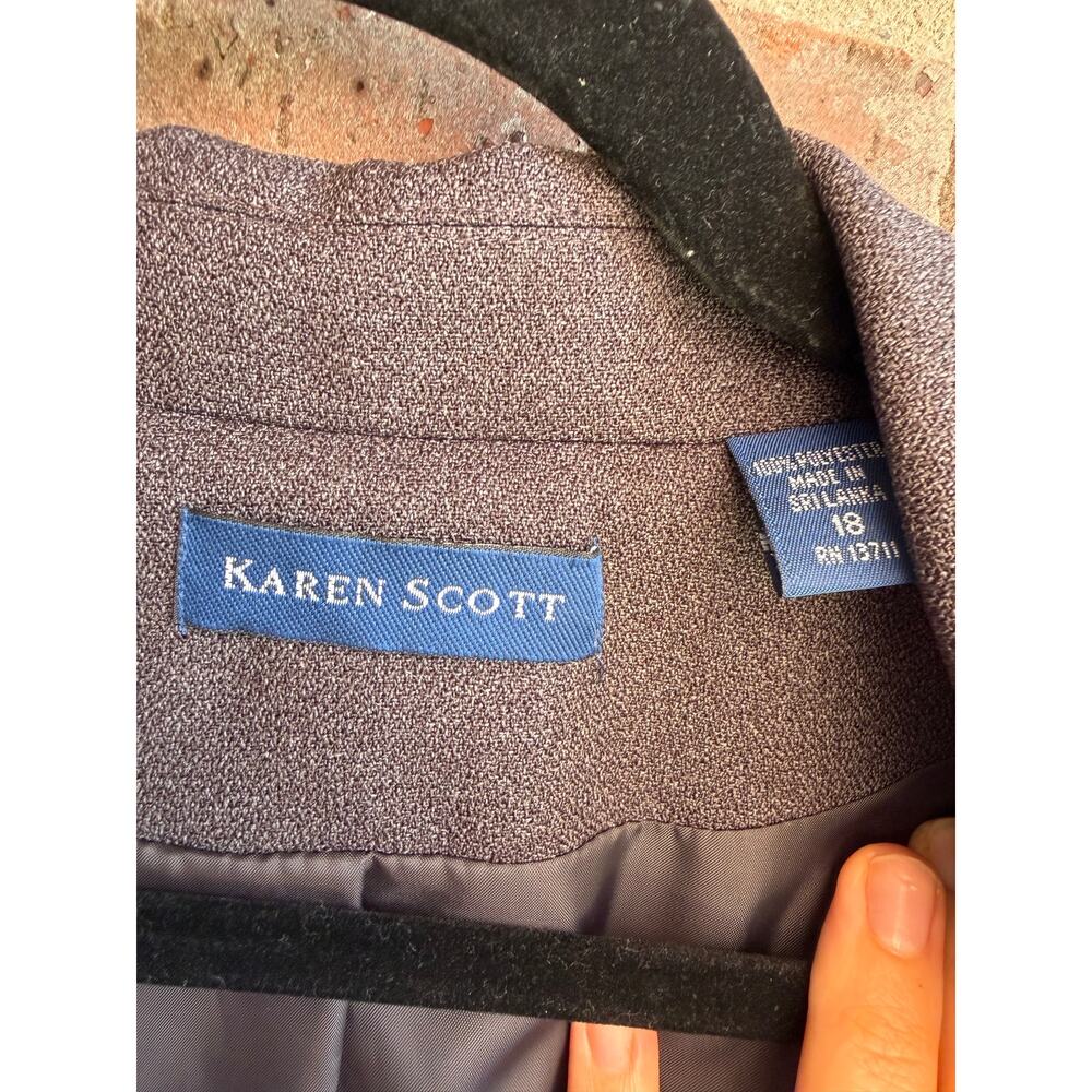 Karen Scott Womens Dark Gray Princess Cut Blazer Long Sleeve Classic Size 18 - Picture 4 of 4